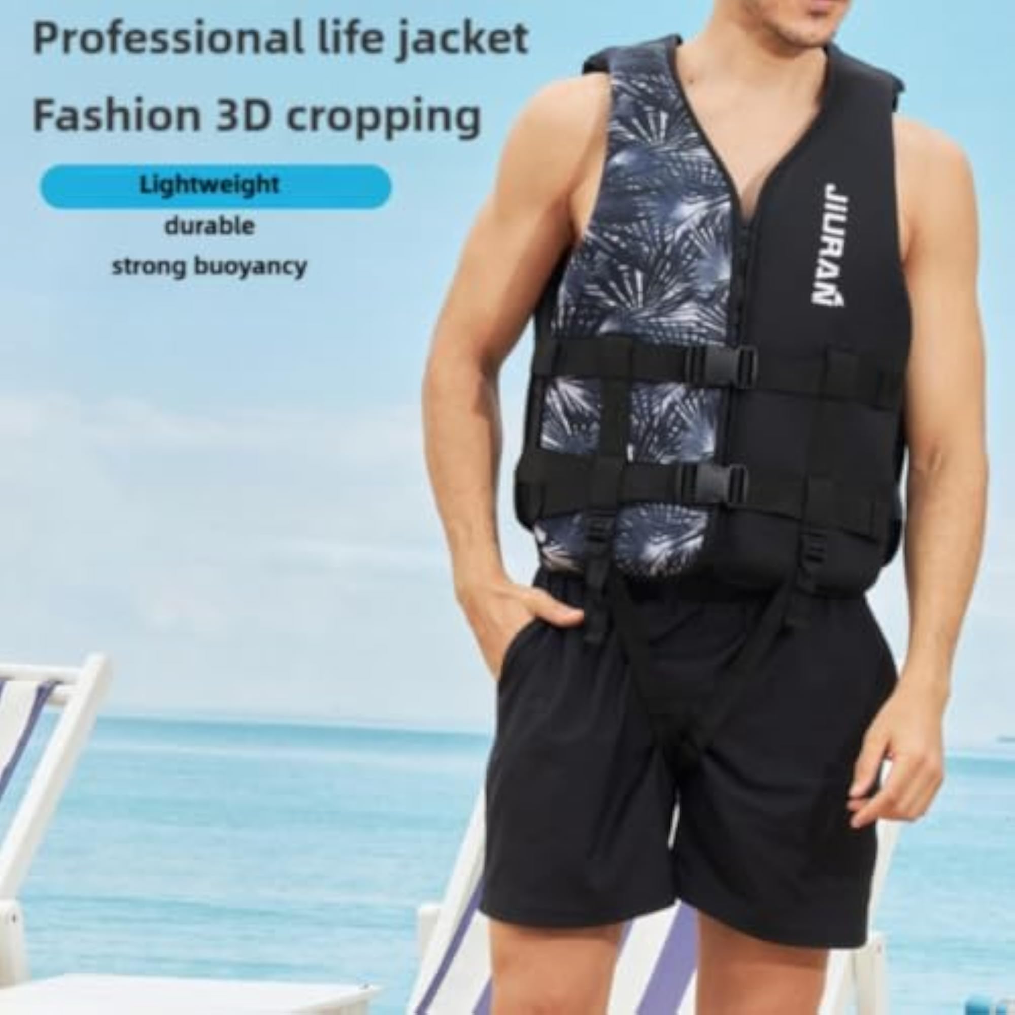 Front Zipper Closure Neoprene Life Jacket for Safety and Comfort